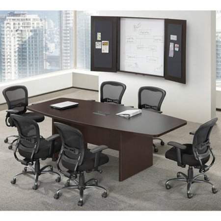 Officesource Boat Shaped Conference Table with Slab Base PL235MW